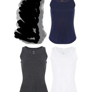Classic Women's Tank Top Trio - Black, Blue, White